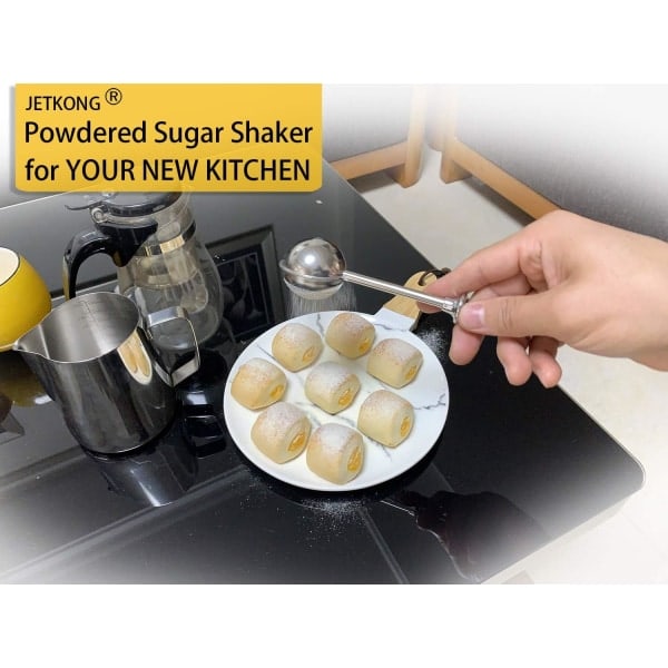 Pulveriserad Sockerburk & Mjöldispenser, 18/8 Rostfritt Stål, Bakning & Matlagningssil