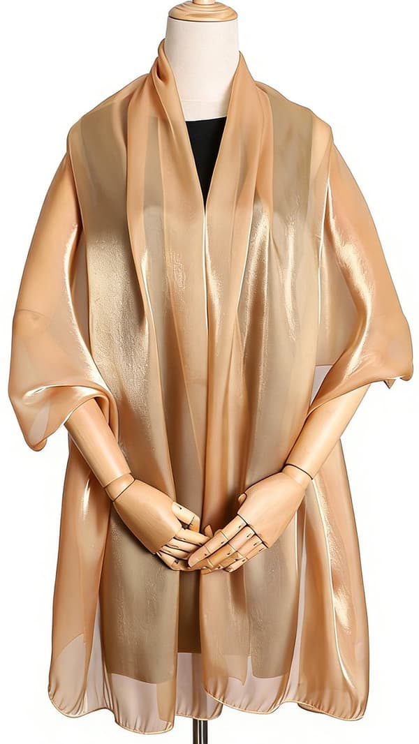 Satengsjal/-skjerf for kvinner til brud, bryllup og aftenkjoler, 200x70 cm, hvit, gave