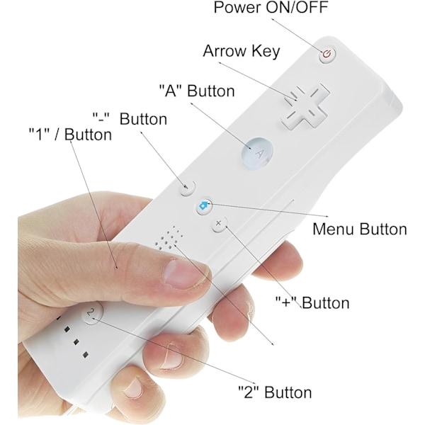 Wii-kaukosäädin, langaton peliohjain liikeanturilla, korvaava Wii-konsolille, silikonikotelolla ja hihnalla
