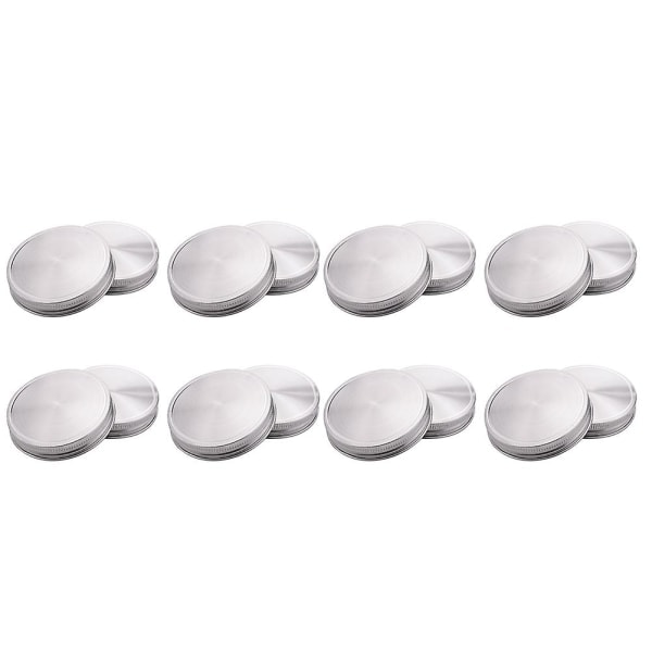 16 Pcs Stainless Steel Jar Lids 86mm Airtight Leak Proof Lids with Silicone Seal