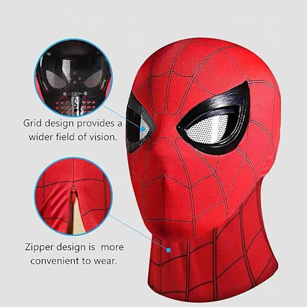 Mascara Spiderman Pääasu Cosplay Liikkuvat Silmät Elektroninen Maski Spider Man 1:1 Leukaohjaus Joustavat Lelut Aikuisten Lapsille Lahjaksi