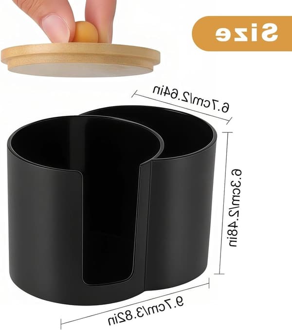 Bomullspinneholder – Oppbevaringsboks – Bomullspadholder – 10 × 7 × 6 cm – Bambus – Hvit