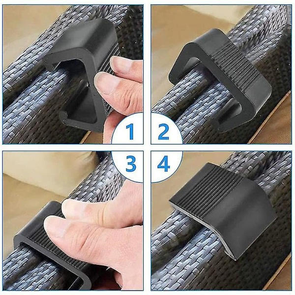 Rattan-kalusteiden kiinnitysklipsit, monitoiminen punos-sohvan liitäntäkiinnike, kestävä ulkokäyttöön - 5,25 cm