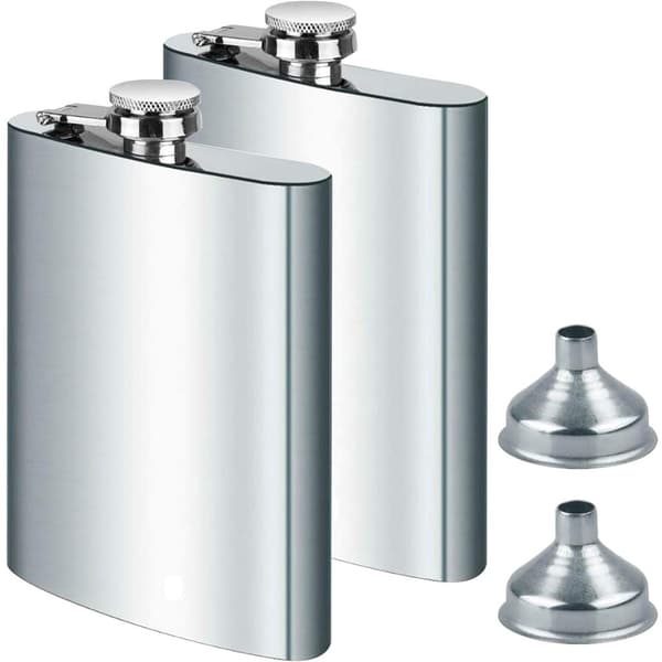 stk. Hipflask og trakt i rustfritt stål, 8oz.227ml Egnet for å bære alkohol