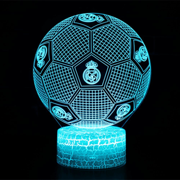 3D Phantom Jalkapallolamppu Real Madrid 7 Väriä LED Kosketus Pöytälamppu Makuuhuone Yölamppu Lahja Kansallinen Päivä