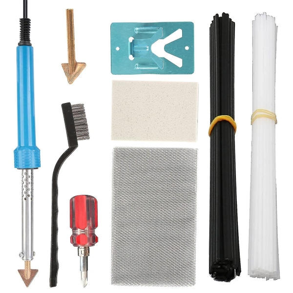 80W Plast Svetsnings Kit Plast Svetsnings Kit 40 Stavar 1 Nät Stål Borste Svetsverktyg För Bil Stötfångare Instrumentbräda Kajak Kanot