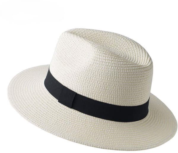 ING Panama Hat, Solhat, Hat, 54-57 cm, Sommer Solhat, Justerbar, UV Solhat, Stråhat, Strandhat, Velegnet til Havearbejde, Strand, Pool, Park