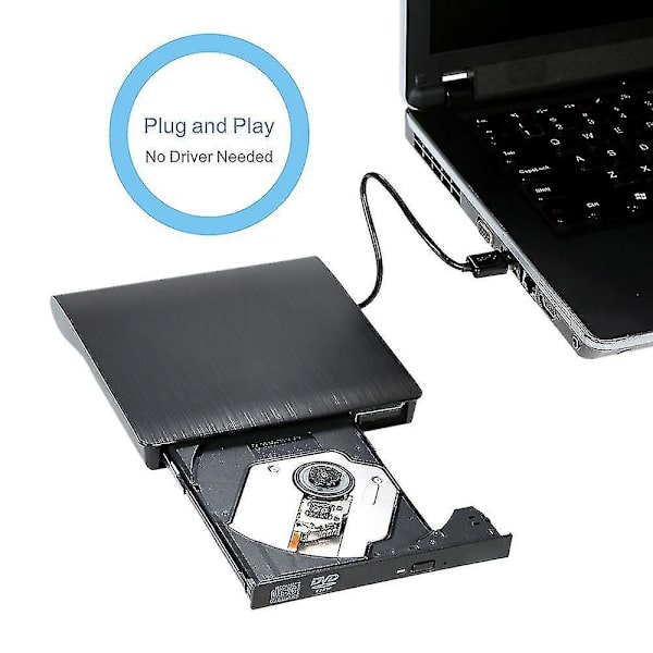 Ekstern USB 3.0 Slank DVD RW CD-brenner, leser, spiller for bærbar PC