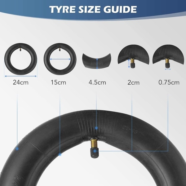 Elektrisk Scooter Gummi Dekk 8 1/2x2 Oppgradert Tykkere Slange 8,5\" M365 Pro Foran og Bak Dekk Erstatning