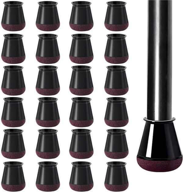 Stolsbensskydd - 24 stycken - 14-18mm - Elastiska skydd - Möbelben