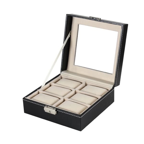 Klockbox / Klocklåda / Urbox för 6 klockor svart