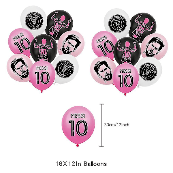 30 Pak Messi Fodbold Festartikler, Fodboldstjerne Festdekorationer Inkluderende Banner, Kagedekorationer, Cupcakes Dekorationer og Balloner...