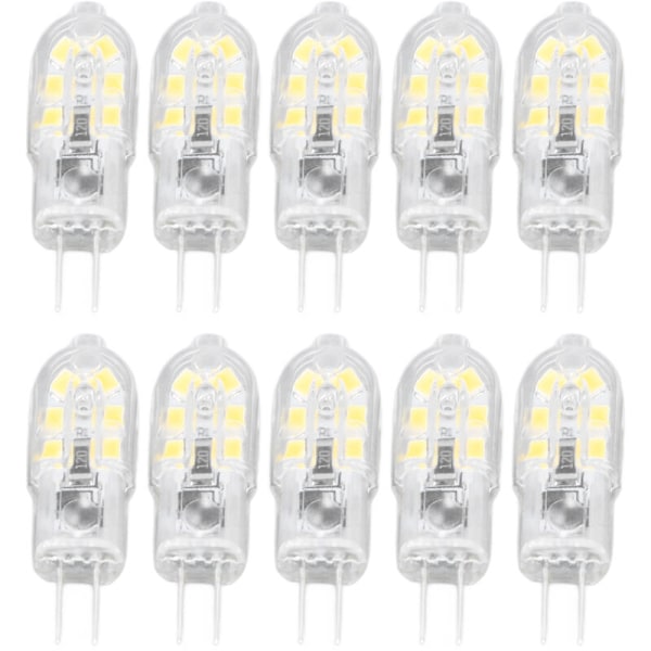 10 st G4 LED-lampa Dimbar Hög Färgåtergivning Transparent Skal Lampor för Landskapsbelysning DC 12V (Varmvit)