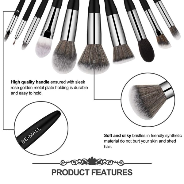 BS06 - BS-MALL 16 stk. eksklusive Make-up / makeup-børster af bedste kvalitet