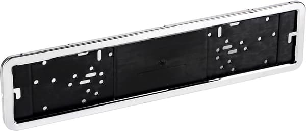 Nummerpladeholder i rustfrit stål, krom rustfri stål version, pr. styk