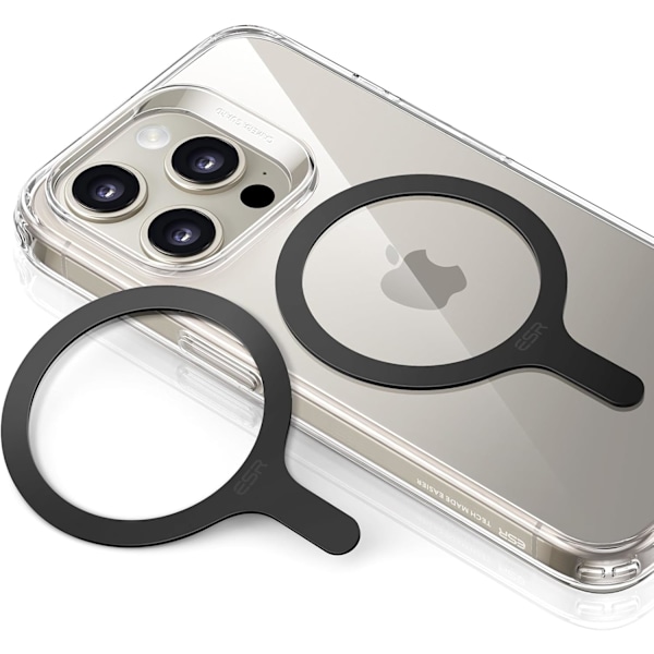 MagSafe-tarra 360, MagSafe-rengasmagneetti (HaloLock), 2 kpl magneettirenkaita, universaali magneettisarja iPhone 15:lle, Galaxy S23/S22/S21 musta
