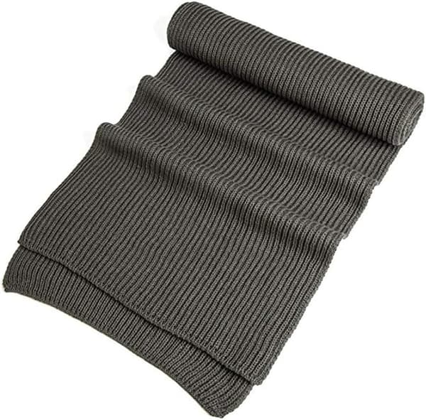 Varm høst- og vinterhals, unisex ensfarget vinterhals i strikket garn, grå Gray