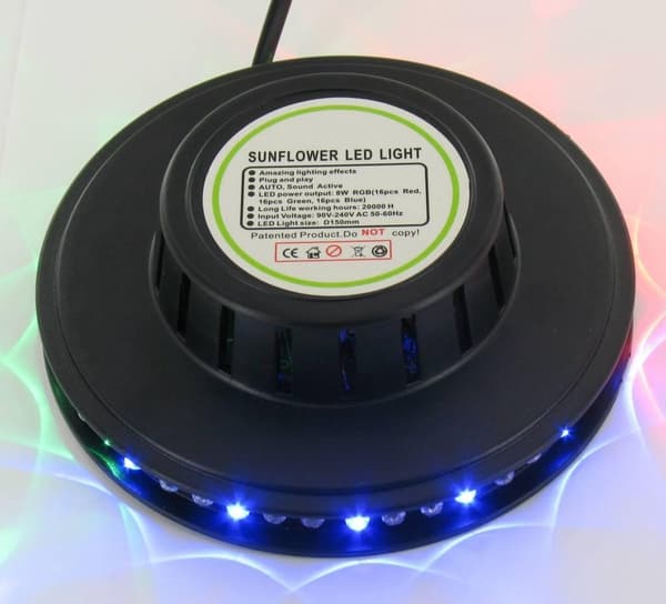 LED Sort RGB Disco Tornado UFO Væg Lampe