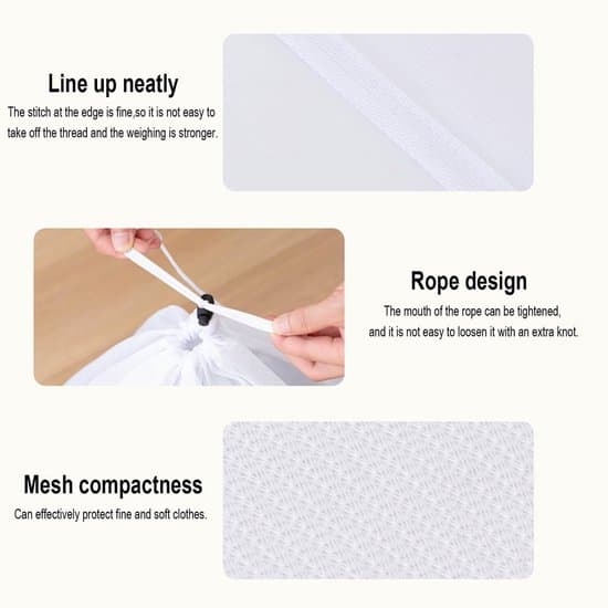 ING Mesh tvättväskor med justerbara axelremmar – robusta tvättväskor i nylon – med dragsko – 4-pack