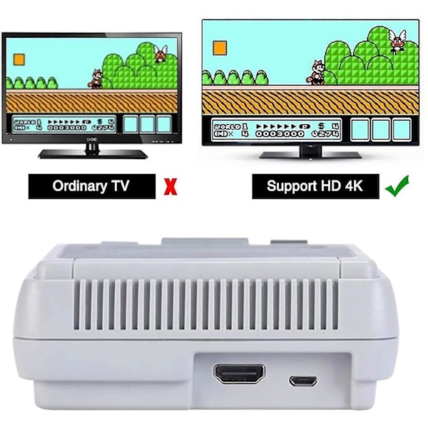 Mini Classic Spillekonsol, Plug & Play HDMI HD Classic Retro Videospillekonsol Tv Spilcontroller Med 621 spil indbygget Support 4K TV [HD version]