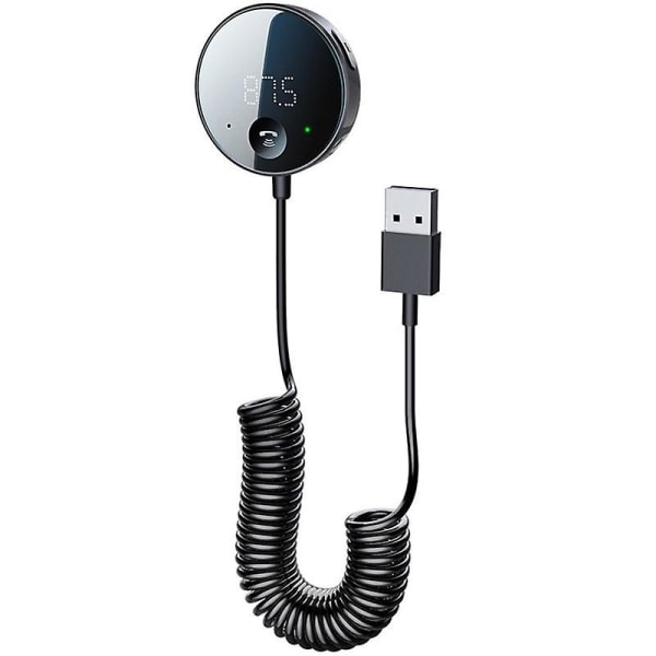 Bluetooth 5.0 Bil FM-sender LED-skjerm Bluetooth-adapter Trådløs lydmottaker TF-kort Musikk Bil MP3-spiller (FMY)