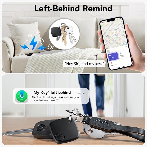 GPS Tracker, 2 stk., GPS tracker med app, Tyverisikring, Bluetooth Tracker til Apple Find My APP (kun iOS), GPS Tracker med nøglering