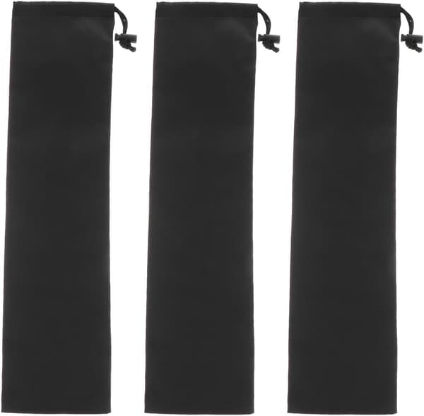 3-delt opbevaringspose til vandrestave, til opbevaring af udendørs vandreudstyr, 73×13 cm, sort.