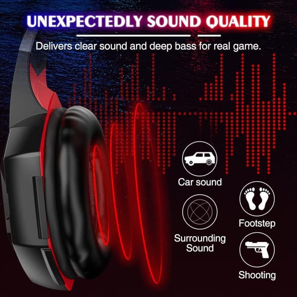 Trådløse Bluetooth-hovedtelefoner med mikrofon, PS4 Gaming Headset til PC, Xbox One, Ps5