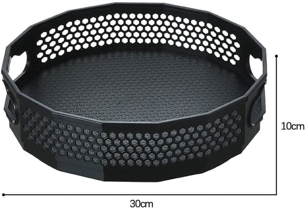 360° roterende krydderihylde, rund, til køkken- og badeværelsesopbevaring, 30×10cm, sort.