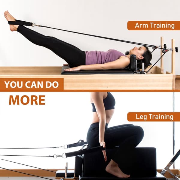Pilatesremmar, Dubbla D-ringremmar för Reformer, Vadderade, Hemmaträning, 2-pack