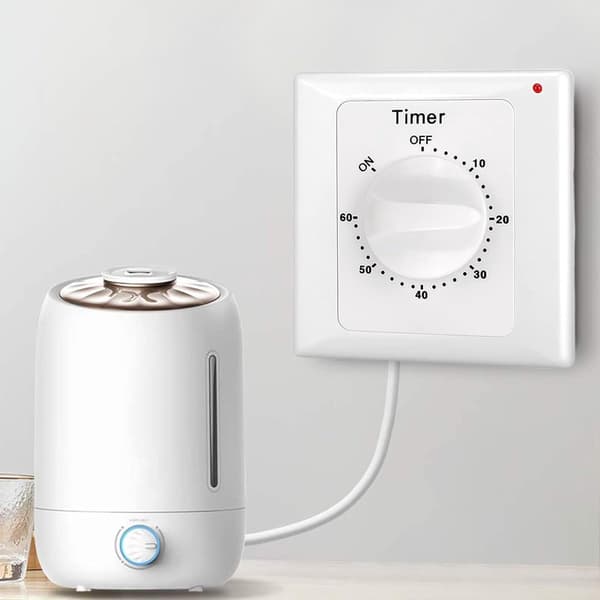 Nedtellingbryter 60 Minutter Nedtelling Timer Bryter Mekanisk Nedtelling Timer Stikkontakt Timer Bryter Timer Lysbryter med Timer Timer Stikkontakt Hvit