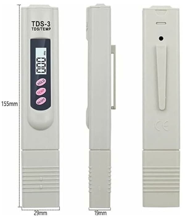 TDS-3 Dricksvattenmätare LCD Digital Bärbar Vattenkvalitetstestare Penna Temperatur, PPM Vattenrenhetstestare 0-9990 PPM Dricksvatten Hydroponik