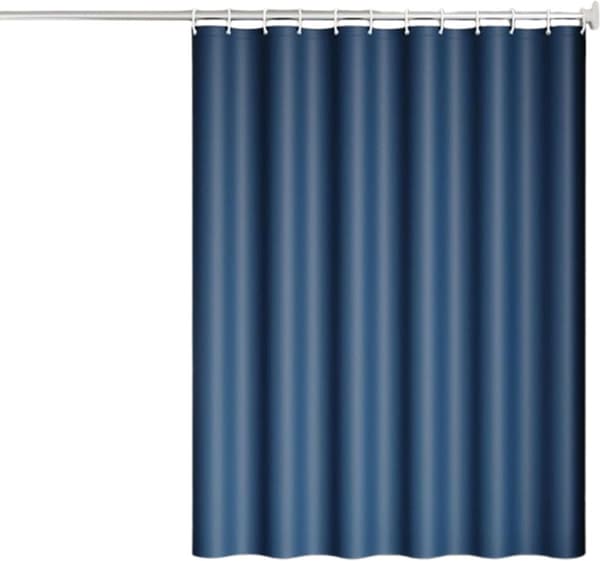 ING Duschdraperi - mögelresistent - textilväv - tvättbar - 180 x 200 cm - blå