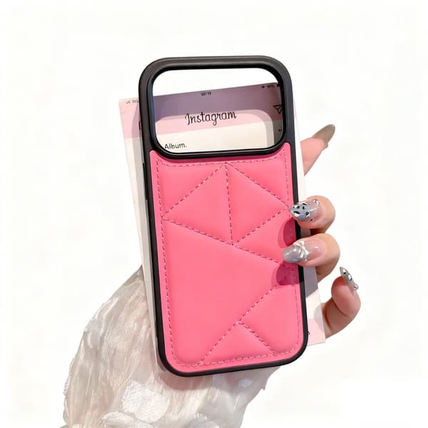 Lämplig för iPhone 17 Pro mobiltelefonfodral, anti-fall triangel läderfodral