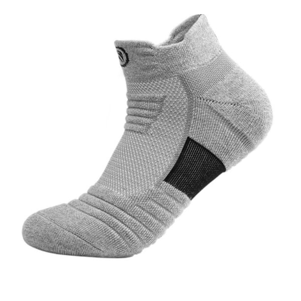 Basketstrumpor för män med tjock bottenhandduk Elite långa löparstrumpor Utomhusstrumpor Sportstrumpor (förtjockning nude - grå kort rör One Size)