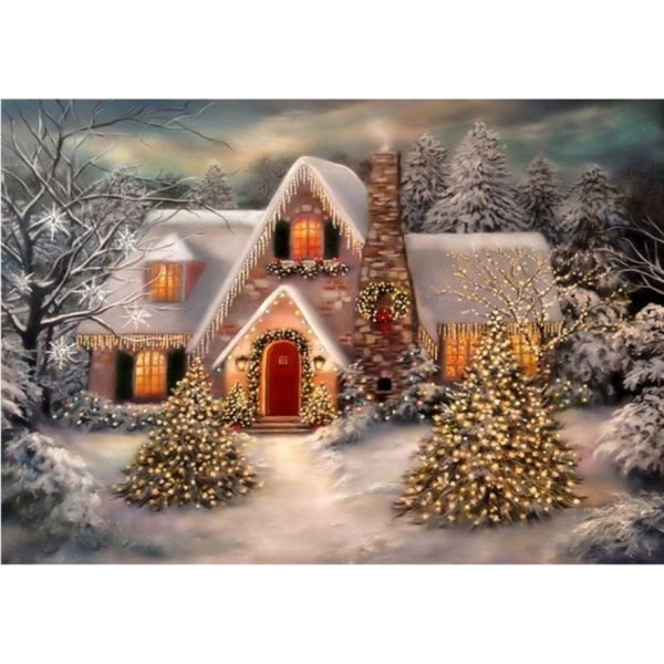 Diamond painting / DIY 5D Diamond painting - 30x40cm - Winter Snow House