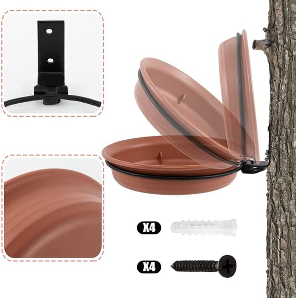 Foderskåle - 2 stk. - Fuglefoderautomater - 18 cm - Til terrasser, altaner eller haver