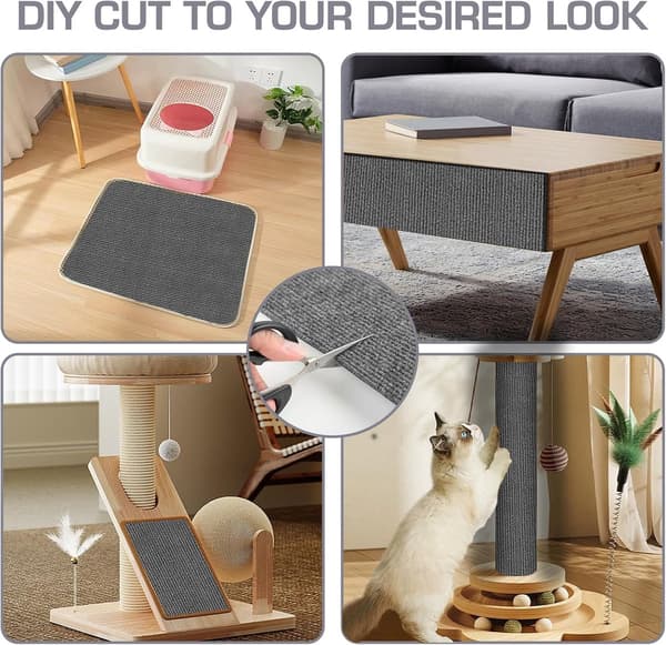 Selvklebende klorestativ-matte for katt, 40x200 cm, for klatrevegger, sofaer, lek og møbelbeskyttelse