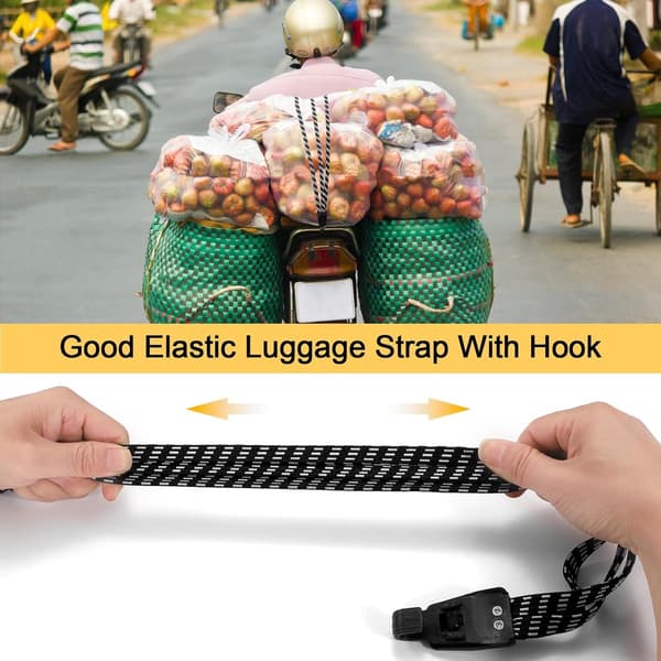 3-pak elastiske bagagestropper - 62 cm - nylon med velcro-elastikstropper
