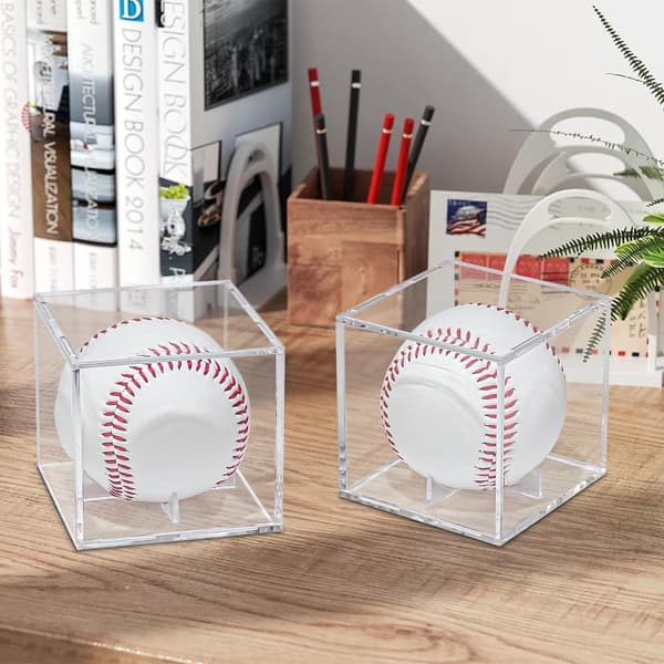 2 st Förpackning Baseboll Display Box Akryl Display Box Dammtät Förvaringsbox Signerad Baseboll Display Box Baseboll Souvenir Display Box