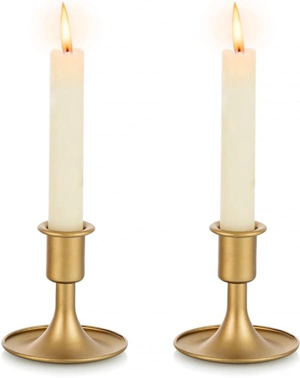 ING 6-delars set - Ljusstake - Metall Ljusstake - Guld