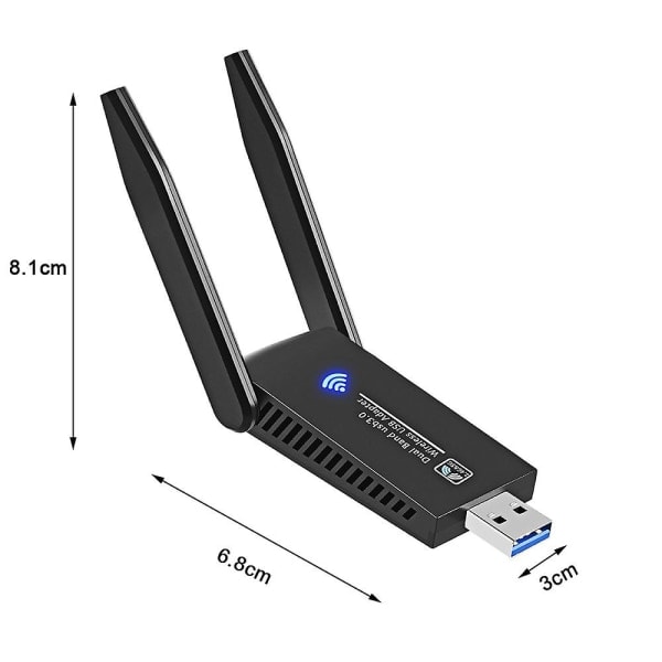 Trådløst nettverkskort Bluetooth 5.0 to-i-ett Bluetooth wifi mottaker sender