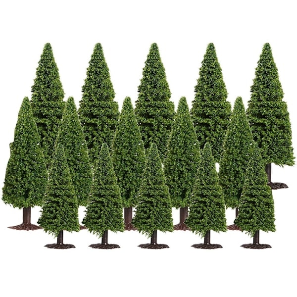 15 pcs Tree Department Woodland Scenics Miniature Dickens Base Christmas Tree Figures Accessories 12.5cm * 4cm