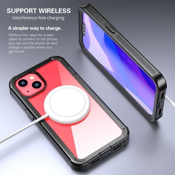 C4U® Shockproof Defence - iPhone 13 - Stødsikker etui 3i1 Sort iPhone 13