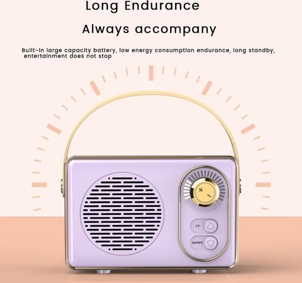 Korkealaatuinen Retro Bluetooth -kaiutin, Bluetooth-kaiutin, erittäin pitkällä akunkestolla, vihreä