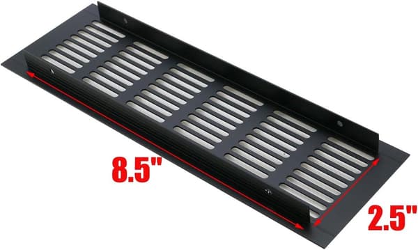 2-delt sæt - Ventilationsrist - Sort ventilationsrist - Dekorativt ventilationsdæksel - Sort - 80*250mm