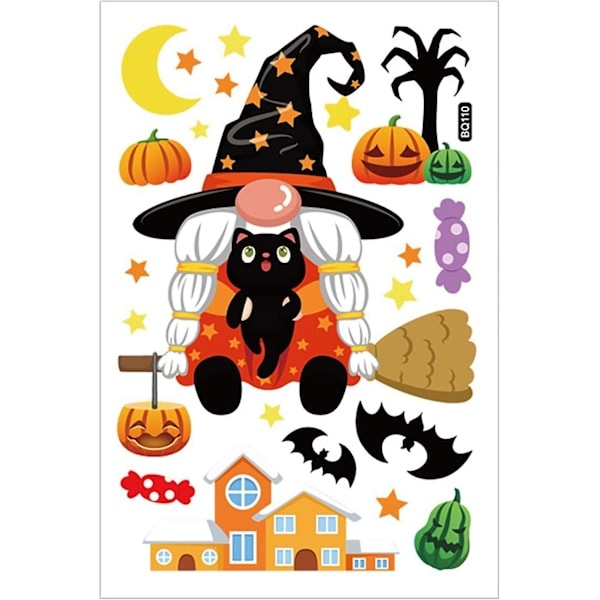6 Arkkia Halloween-Ikkunatarroja Koristeluun Halloween-Ikkunatarrat Joulupukki-Ikkunatarra Halloween-Ikkunakoristeet