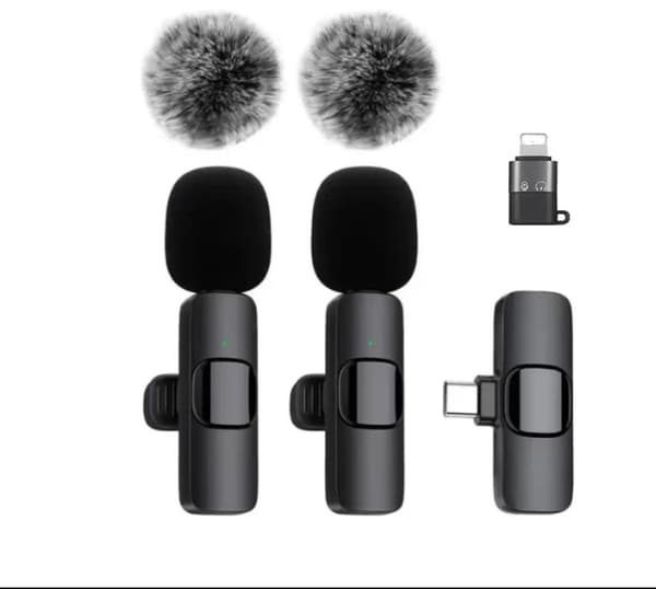 ING Trådlös Mikrofon, 2-pack, Lavalier Mikrofon, Bluetooth Minimikrofon, För iPhone, iPad och Android, För Videoinspelning, Batteritid