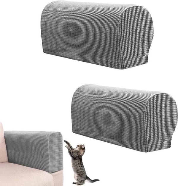 Tykkede sklisikre armlenshansker, 2-pakning, svart, stol- og sofautstyr.