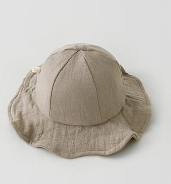 Søt ferie solhatt, lin tekstur - beige/sand | 0-18 måneder | Spedbarn/Barn |